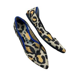 ROTHYS The Point Big Cat Flats Shoes Women's Size 7 Animal Print
